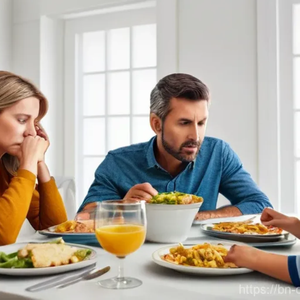 디지털디톡스와 사회적 압박 해소 - **Prompt 1: The Disconnected Dinner Table**
    "A photorealistic, brightly lit indoor scene of a fa...
